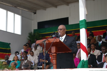 Premier of Nevis, Hon. Joseph Parry delivering Independence address Picture